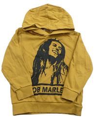 Medová mikina s potiskem Bob Marley a kapucí H&M