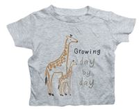 Šedé tričko s žirafami