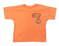 Neonově oranžové melírované tričko se smajlíkem George