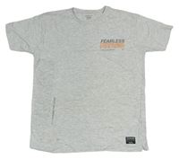 Šedé melírované tričko s nápisem Primark