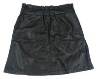 Černá paper bag koženková sukně PRIMARK