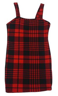 Červeno-černé kostkované šaty Shein
