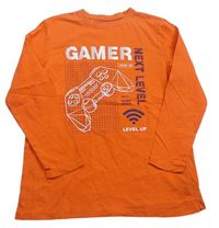 Oranžové triko s nápisem Primark