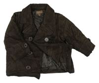 Hnědý manšestrový zateplený kabát Miniclub 