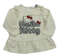 Smetanové triko s Kitty a volánky H&M