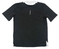 Černo-bílé funkční sportovní tričko s logem KIPSTA