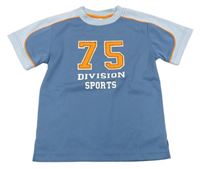 Modré sportovní tričko s číslem a nápisy 