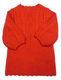 Červené svetrové šaty se vzorem Primark