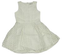 Smetanové vzorované organzové slavnostní šaty Abercrombie&Fitch