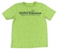 Zelené melírované tričko s nápisy Yigga