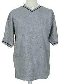 Pánské šedé žebrované tričko Essential 