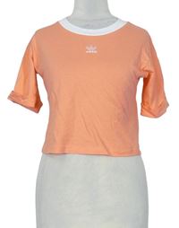 Dámské oranžové crop tričko s logem zn. Adidas 