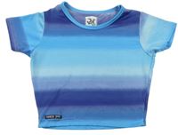 Modro-světlemodro-tmavomodré sportovní crop tričko