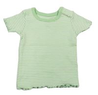 Bílo-zelené pruhované tričko M&S