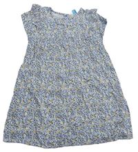 Bílo-modré květované lehké šaty Primark