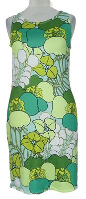 Dámské zeleno-limetkové květované šaty 