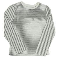 Bílo-stříbrné pruhované triko Primark