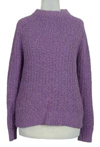 Dámský fialový chlupatý svetr M&S