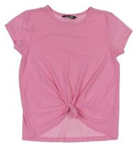 Růžové síťované tričko s překřížením F&F