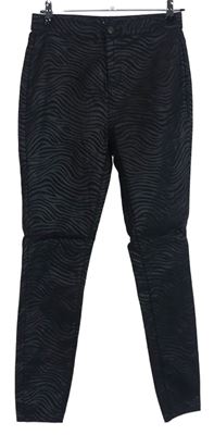 Dámské černé vzorované skinny kalhoty TU 