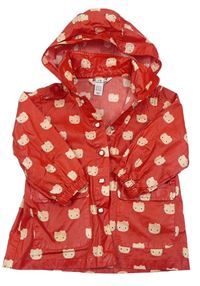 Červená pláštěnková bunda s Hello Kitty a kapucí zn. H&M