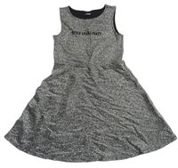 Černo-stříbrné šaty s nápisem Page one