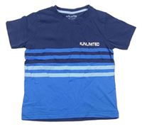 Tmavomodro-modré tričko s nápisem Matalan