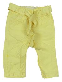 Žluté chino plátěné rolovací kalhoty s páskem C&A
