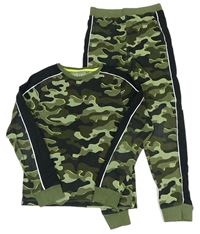 Khaki-černé army pyžamo s výšivkou Next