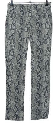 Dámské šedé vzorované crop kalhoty MNG 