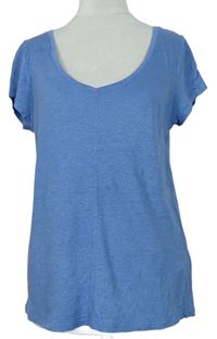 Dámské modré úpletové lněné tričko Boden 