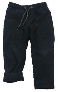 Černé šusťákové podšité kalhoty C&A