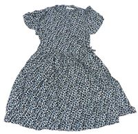 Světlešedo-černo-modré šaty s leopardím vzorem M&S