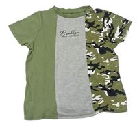 Khaki-šedé tričko s army vzorem a nápisy George