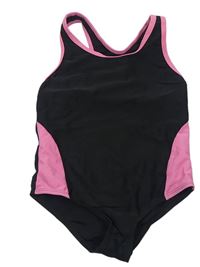 Černo-růžové jednodílné plavky zn. Pep&Co