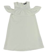 Bílé vzorované šaty s volánky Primark