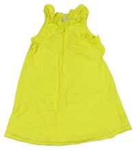 Žlué bavlněné šaty s volánky Next