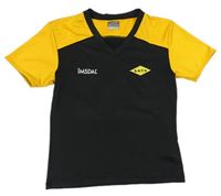 Černo-žluté sportovní tričko s nápisem 