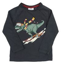Tmavošedé triko s dinosaurem Tommy Bahama