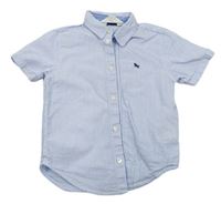 Světlemodro-bílá pruhovaná krepová košile s výšivkou H&M