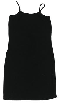 Černé žebrované šaty Shein