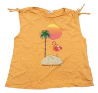 Oranžové tričko s plameňákem H&M
