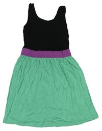 Zeleno-fialovo-černé šaty H&M
