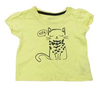 Citronové tričko s kočkou Primark