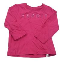 Tmavorůžové triko s logem Esprit