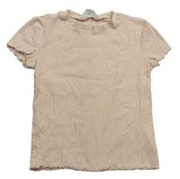 Světlebéžové žebrované crop tričko zn. H&M