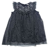 Černo-šedé vzorované šifonové šaty s hvězdičkami Kiki&Koko