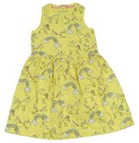 Žluté bavlněné šaty s jednorožci M&S
