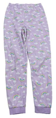 Levandulové fleecové pyžamové kalhoty s duhami a obláčky PRIMARK