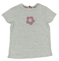 Šedé melírované tričko s květem George